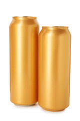 Two blank tin cans isolated on white