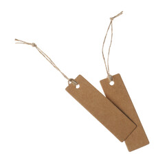 Blank tags with strings isolated on white