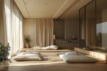 따뜻한 햇살과 내추럴 톤의 휴식 공간