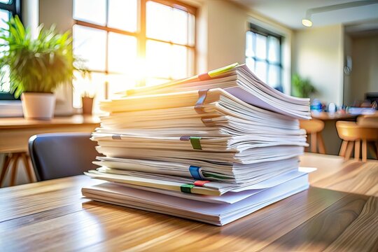 Office Job Description Paper Landscape Photography - AI Art