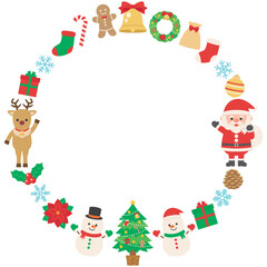 かわいいクリスマスのイラストフレーム