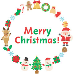 かわいいクリスマスのイラストフレーム