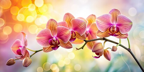 Fototapeta premium Orchids in Bloom - Silhouette Photography AI Art