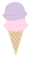 かわいいアイスクリームのベクターイラスト。ダブル、デザート