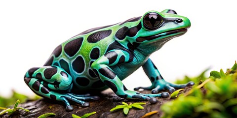 Fototapeta premium Poison Frog, Dendrobates auratus f. Pena Blanca, High Detail, Macro, Green and Black
