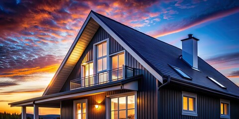 Scandinavian House Silhouette Exterior - AI Art