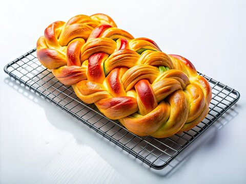 Silhouetted Trenza de Almudevar Pastry on Cooling Rack -  AI Photography