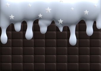 Ice cream vector illustration with chocolate flavored frozen ice star. Perfect for wallpapers, backgrounds, assets, etc.
