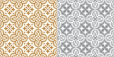 Christmas Gold and Silver Decorative Seamless Pattern- Decorative Vector Illustration