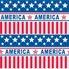 Seamless Pattern of 4th of July, independence Day, America Patriotic Pattern- 4th of July Vector Illustration