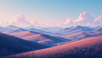 The mountain view displays the natural beauty with valleys.