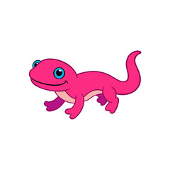 Fototapeta premium Illustration Jumping Little Salamander Side View Vector Art