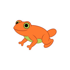 Happy Tree Frog in Kawaii Side View Jumping Vector Illustration for Clipart