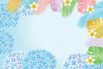  あじさい　夏　水彩　和柄　背景 © J BOY