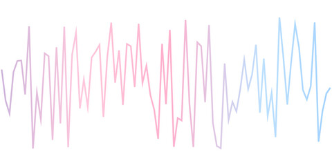 Colorful audio waveform with gradient lines in pastel tones, representing sound waves or music visualization on a white background.