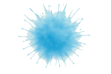 Obraz premium Capturing an abstract light blue watercolor splash, featuring a dynamic motion effect against a transparent background, creating a vibrant artistic element