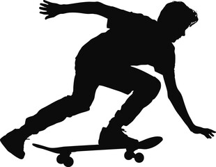 Fototapeta premium Skateboarder silhouette action extreme sport