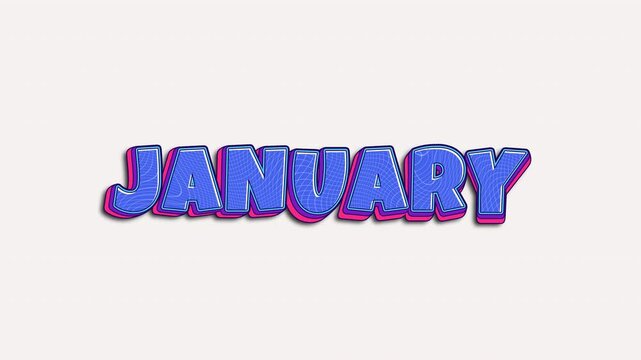 January Text Animation 3D rendition, perfect for calendar covers, social media posts, website banners, digital marketing layouts.