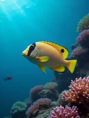 Photo of a tropical Fish on a coral reef
