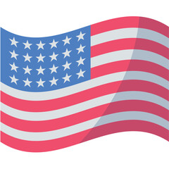 Flat Style Vector of the American Flag Design