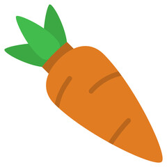 Carrot Icon, Flat Design Style Icon Symbol, Farming Element Icon