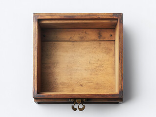 A secret compartment drawer, isolated on a white surface, with hidden hinges and no shadow.