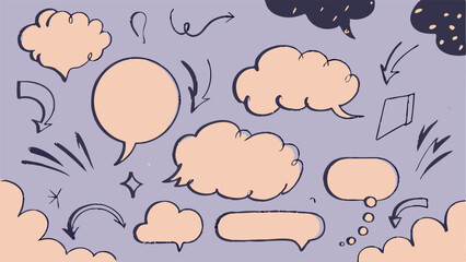 Hand-drawn Speech Bubbles & Arrows Design Elements