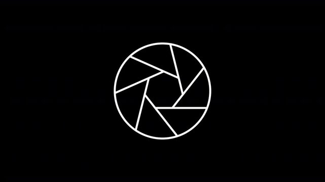 Lens Aperture Logo Reveal Animation with Alpha Channel