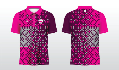 abstract red bluepink and purple polo sport shirt sublimation jersey template