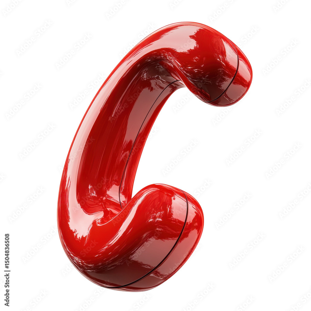 Fototapete a bold gleaming red letter c symbolizing creativity and innovation stands on transparent background