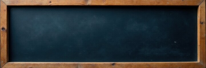 Rustic blank blackboard, wooden frame, texture, illustration, empty