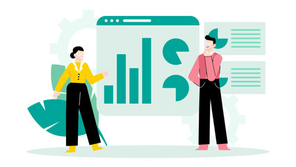 Ideal for business presentations or financial articles, showcasing teamwork and data analysis. Great for professional websites and corporate brochures.