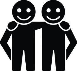 best friends vector icon.Friendship and social connections icon.