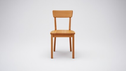 Obraz premium Minimalist Wooden Chair on White Background in Studio Lighting for Interior Design and Furniture Mockups and Presentations