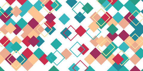 カラフル　四角　テクノロジー　模様　背景