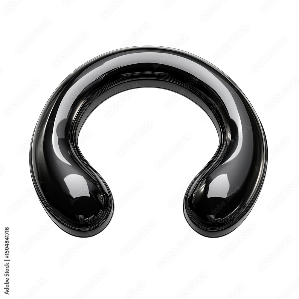 Fototapete gleaming chrome collar modern minimalist design showcasing sleek lines and on transparent background