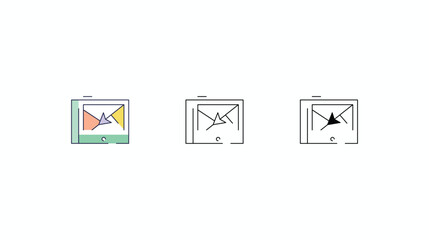 GPS icons vector set color line glyph line icons stock illustration