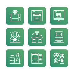 Clothes icon set. Editable stroke. Vector icon illustration.