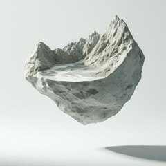 A Floating Island With Snowy Mountains And A Lake Inside