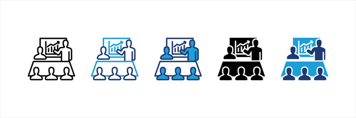 Team Meeting Multi Style Icon Set