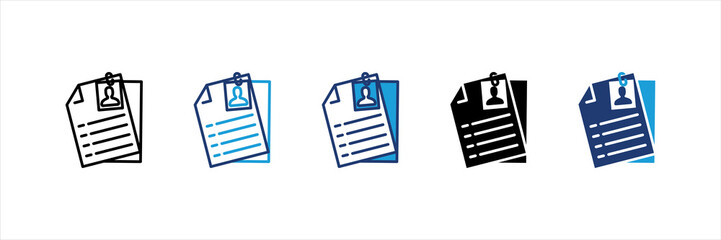 Employee Data Multi Style Icon Set