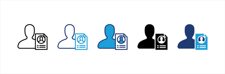 Employee Data Multi Style Icon Set