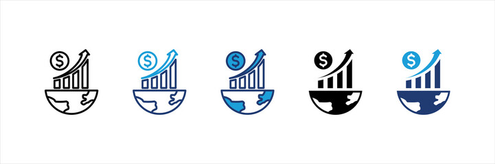 Economic Growth Multi Style Icon Set