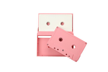 PNG, Pink cassette, isolated on white background