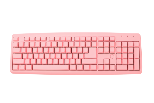 PNG, Pink keyboard, isolated on white background