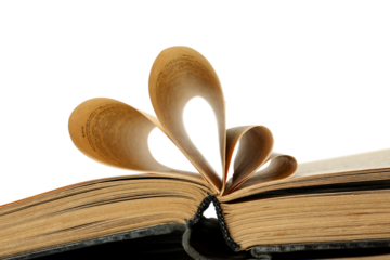 PNG, books with folded pages, isolated on white background.