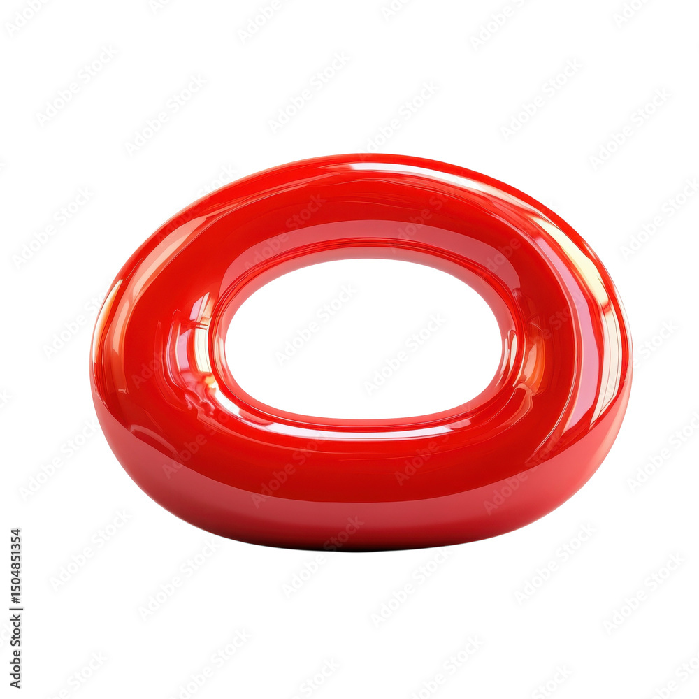 Fototapete a vibrant glossy red donut shaped object a symbol of sweetness and on transparent background