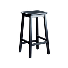 Modern Black Wooden Bar Stool - Simple, Elegant Design for Kitchen or Bar
