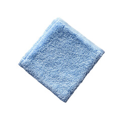 Soft Blue Cleaning Microfiber Cloth Isolated on Transparent Background