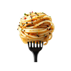 Delicious Spicy Spaghetti on a Fork